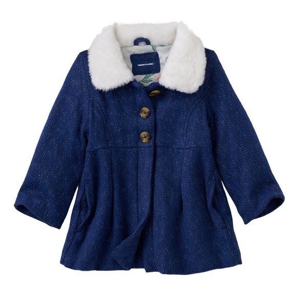 CARTERS Wool-Blend Lurex Coat Peacoat